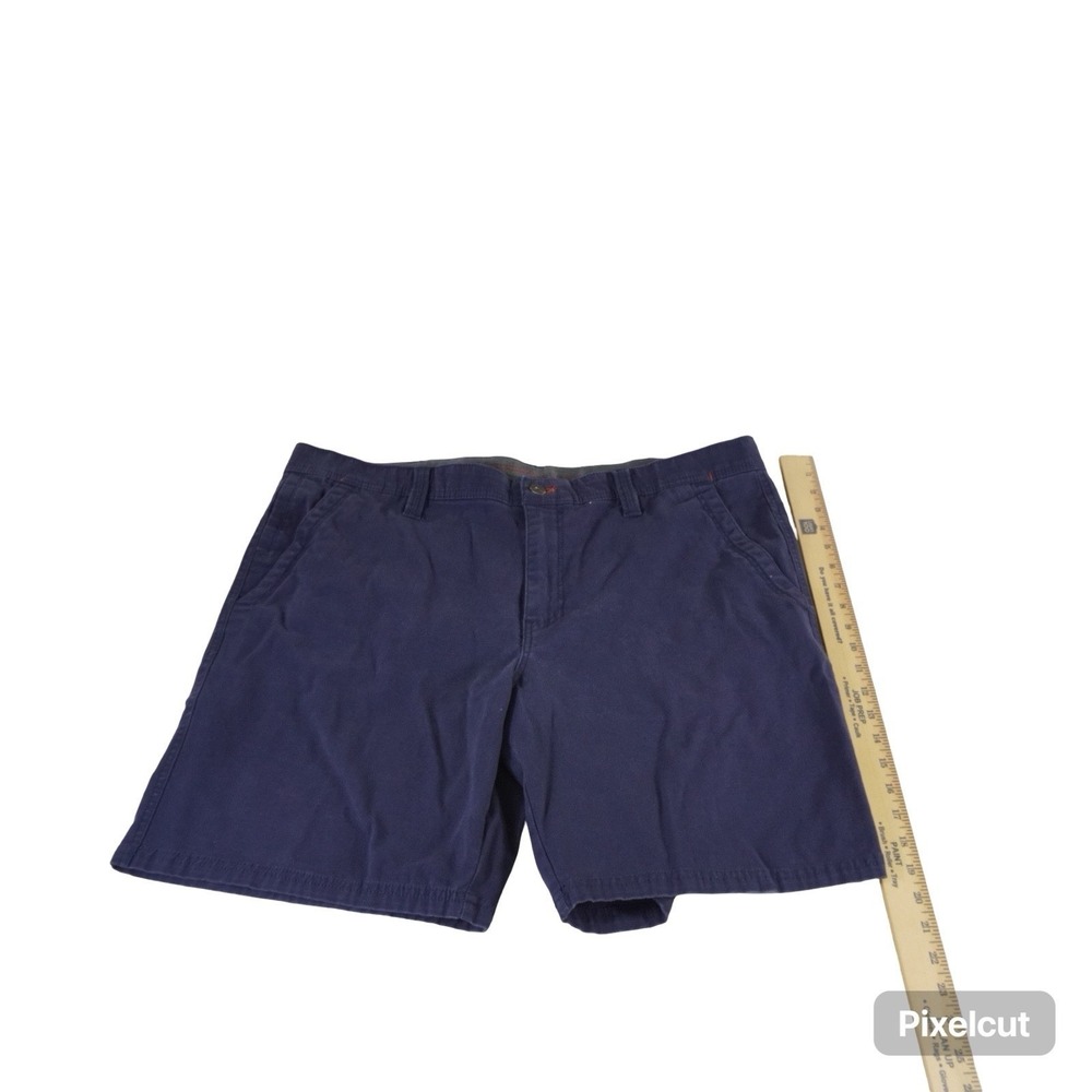 Weatherproof Vintage Men's Chino Shorts Size 38 Navy Blue Stretch Flat Front